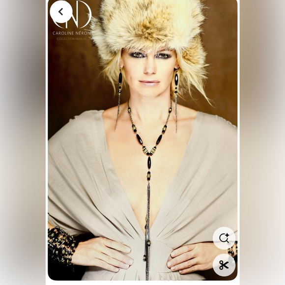 Caroline Neron fine jewelry crystal/Silver plated tassel necklace Size 17”.5 - Picture 9 of 11